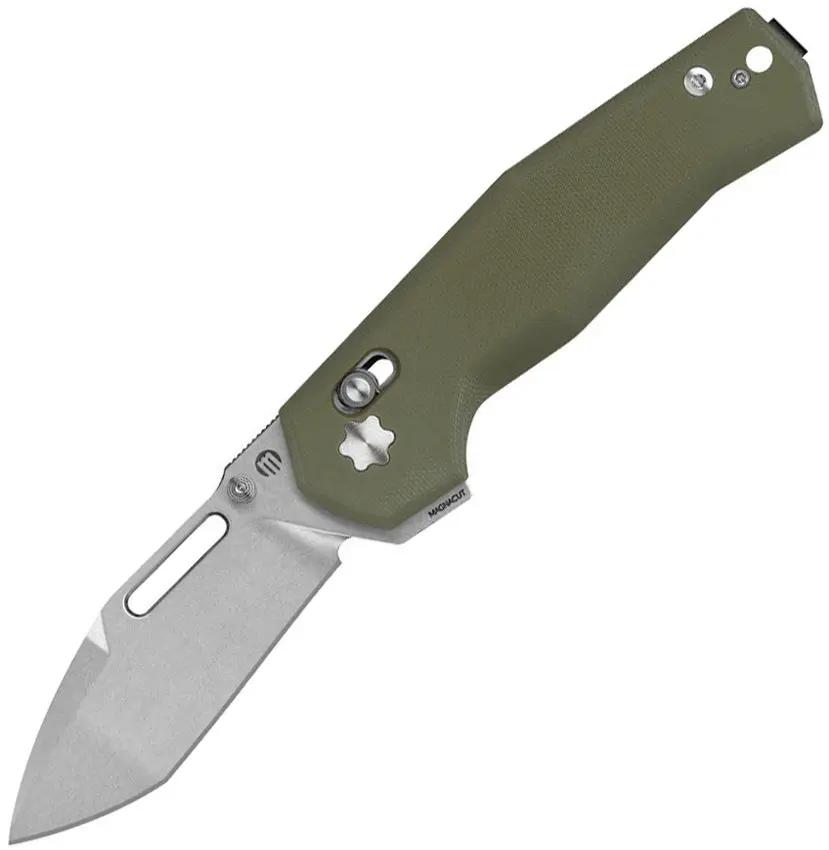 Maserin 632 CB1 Crossbar Lock Knife MagnaCut Tanto 3.13in Olive G10 Handle EDC Ready Pocket Clip by Maserin