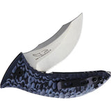 Maserin 640 Ghost Linerlock Knife With N690 Blade Stonewashed Finish Black Blue G10 Extended Tang For EDC Enthusiasts by Maserin