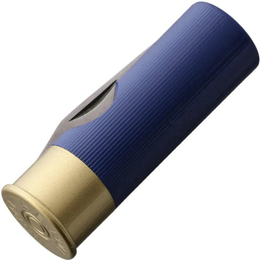 Maserin Shotgun Shell Knife Blue Handle EDC For Collectors Stainless Clip Point Blade by Maserin