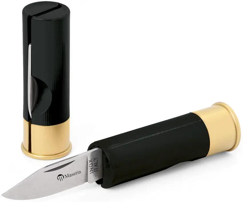 Maserin Shotgun Shell Knife 70N Stainless Clip Point EDC by Maserin