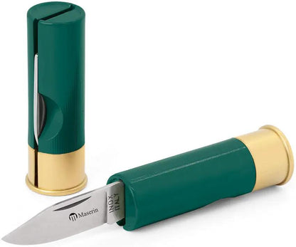 Maserin Shotgun Shell Knife Green Clip Point Collectors by Maserin