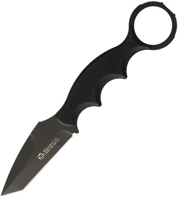 Maserin Neck Knife N690 Black G10 Full Tang With Finger Ring Sheath For EDC Enthusiasts by Maserin