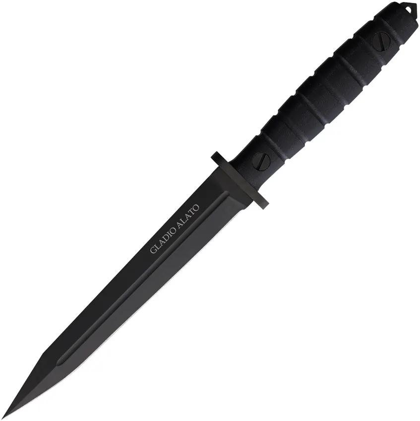 Maserin Gladio Alato Fixed Blade Knife 7in N690 Black DLC Blade With G10 Handle MOLLE Sheath For Tactical Pros by Maserin