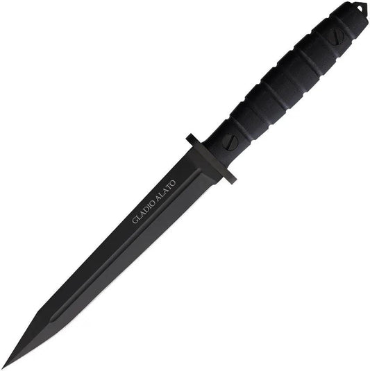 Maserin Gladio Alato Fixed Blade Knife 7in N690 Black DLC Blade With G10 Handle MOLLE Sheath For Tactical Pros by Maserin