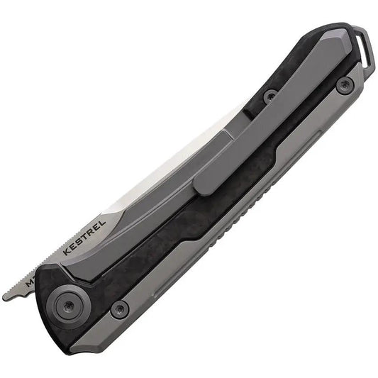 Maxace Kestrel Framelock Ti CF M06D - 3.75in Bohler M390 Blade, Carbon Fiber Handle With Titanium Onlay by Maxace