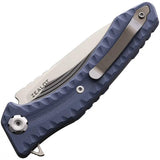 Maxace Zealot Linerlock Blue-Gray MCZ202 - Satin Bohler K110 Blade with Extended Tang and Clip by Maxace