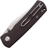 Monterey Bay Knives Mini Old Guard Linerlock Brown - Compact EDC Folding Knife with Satin 14C28N Blade and G10 Handle by Monterey Bay Knives