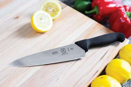 Mercer BPX Chefs Knife 8 Inch - Razor Sharp X50CrMoV15 Stainless Blade With Ergonomic Black Handle by Mercer