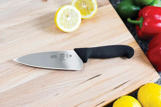 Mercer BPX Chef Knife 6 Inch M13723 - Durable X50CrMoV15 Blade With Ergonomic Black Handle by Mercer