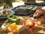 Mercer BPX BBQ Set 8PC M13751 - Polished X50CrMoV15 Blades With Black GRN Handle And 7 Knife Roll by Mercer