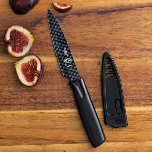 Mercer Non Stick Paring Knife Black M33910B - Nonstick Coated High Carbon Steel Blade For Effortless Peeling by Mercer