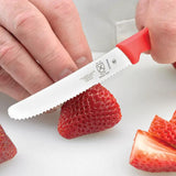 Mercer Utility Knife Red M33932RDB - High Carbon Japanese Steel Round Tip Serrated Blade for Versatile Cutting by Mercer