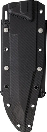Microtech Arbiter Fixed Blade Knife Eight Inch Stonewashed Blade Full Tang Black Handle For Tactical Users MOLLE Sheath by Microtech