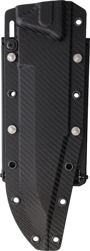 Microtech Arbiter Fixed Blade Knife Eight Inch Stonewashed Blade Full Tang Black Handle For Tactical Users MOLLE Sheath by Microtech