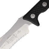 Microtech Arbiter Fixed Blade Knife 8 Inch Partial Serrated Stonewash Blade Black Polymer Handle Kydex Sheath Tactical by Microtech
