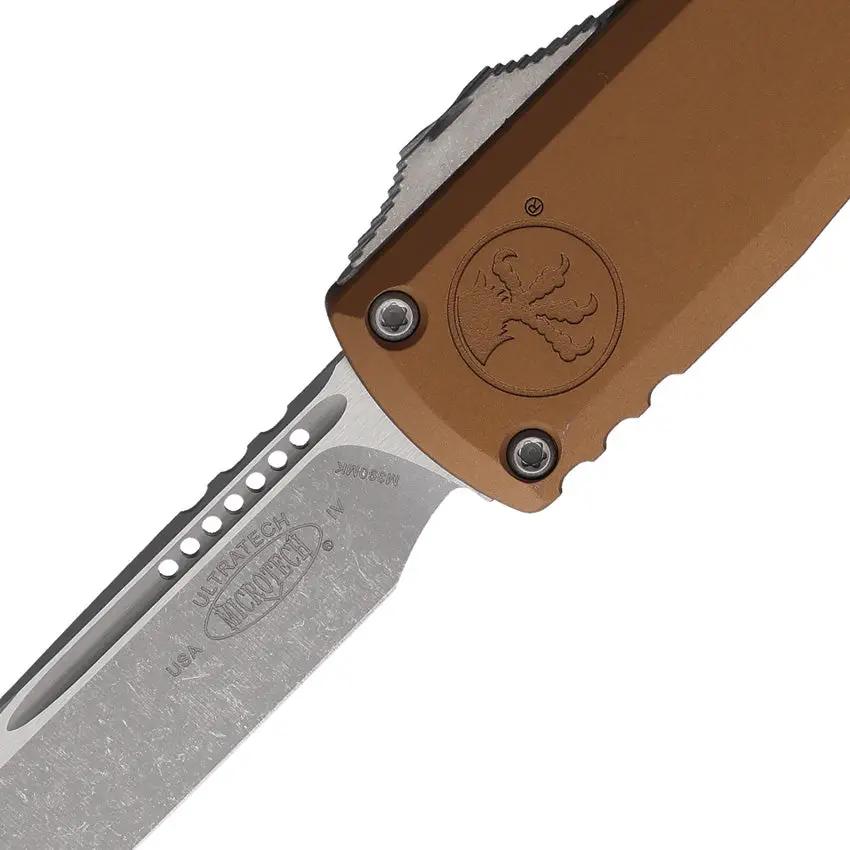 Microtech Ultratech Auto OTF Knife Gen IV 3.5in M390 Blade Brown Aluminum EDC Enthusiasts by Microtech