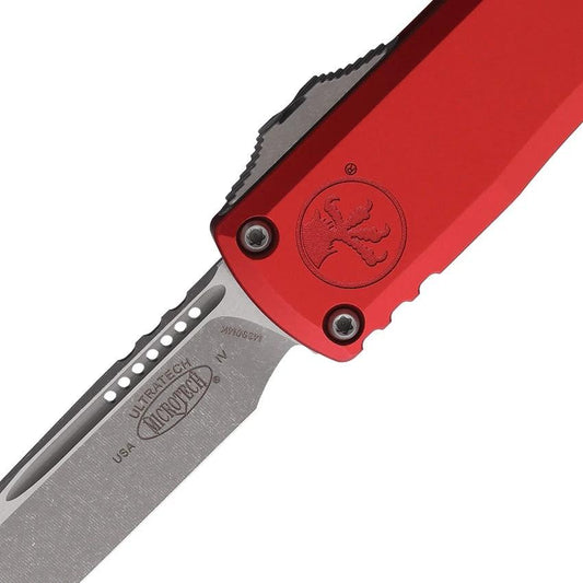 Microtech Ultratech Auto OTF Knife Gen IV Apocalyptic M390 Blade Red Aluminum Handle Glass Breaker EDC Enthusiasts by Microtech