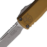 Microtech Ultratech SE Gen IV OTF Knife Auto Opening M390MK Apocalyptic Finish Tan Aluminum Glass Breaker for EDC by Microtech