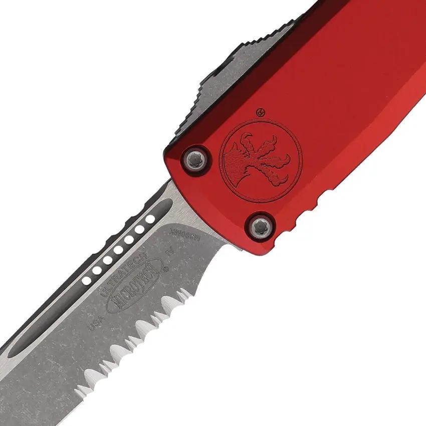 Microtech Ultratech Auto SE Gen IV OTF Knife With Apocalyptic M390 Blade Red Aluminum Handle EDC by Microtech