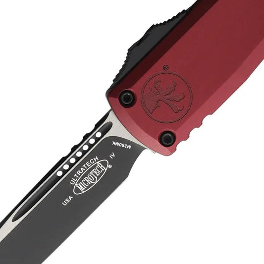 Microtech Ultratech Auto OTF Knife Gen IV For EDC Enthusiasts Merlot Aluminum Handle by Microtech