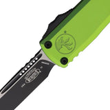 Microtech Auto Ultratech S E Gen IV OTF Knife With 3.5 Inch M390 Blade Neon Green Tactical Handle Glass Breaker Clip by Microtech
