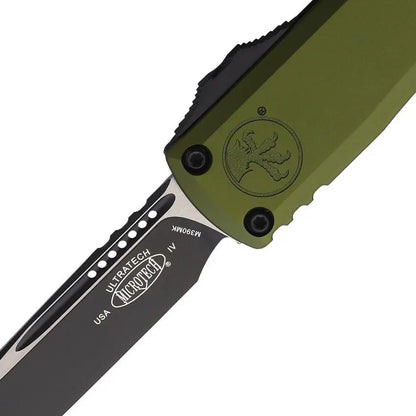 Microtech Ultratech Auto Gen IV OTF Knife 11214 1OD Two Tone M390 Blade OD Green Aluminum Handle For EDC Enthusiasts by Microtech