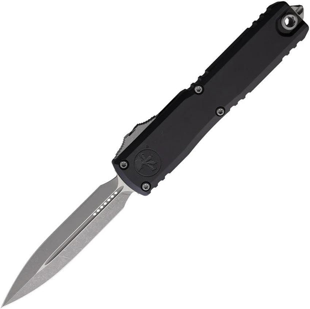 Microtech Ultratech Auto OTF Knife Gen III ZBP Dagger Blade M390 Finish Black Aluminum Handle For EDC Enthusiasts by Microtech