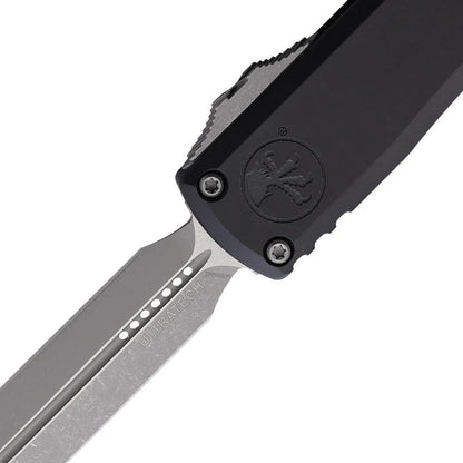 Microtech Ultratech Auto OTF Knife Gen III ZBP Dagger Blade M390 Finish Black Aluminum Handle For EDC Enthusiasts by Microtech