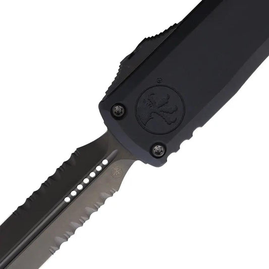 Microtech Auto Ultratech Gen III ZBP OTF Knife 3.5in Blade Partially Serrated DLC M390MK Tactical EDC by Microtech
