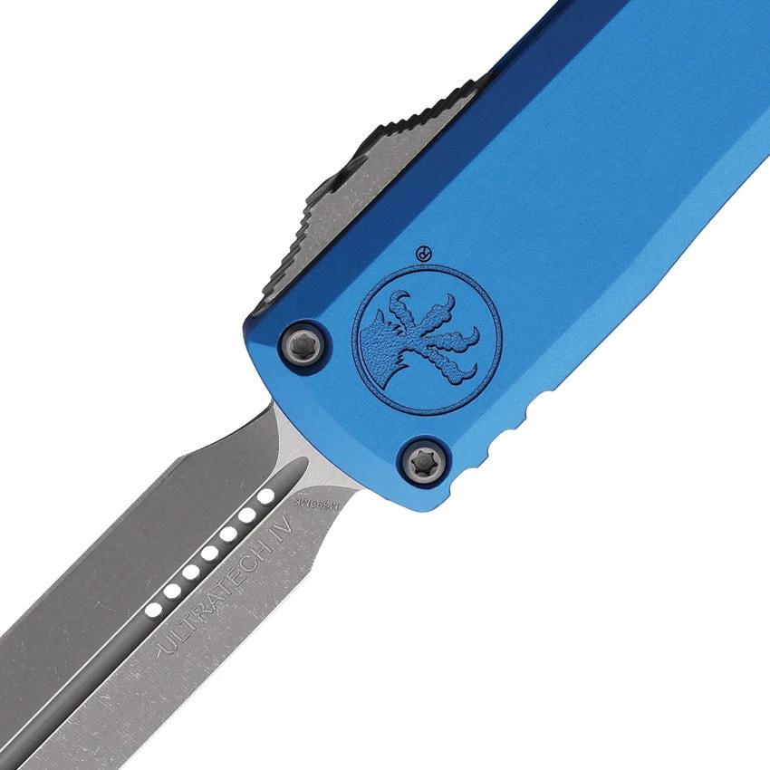 Microtech Auto Ultratech Gen IV D E OTF Knife With M390 Blade Blue Aluminum Handle Tactical EDC by Microtech
