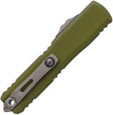 Microtech Ultratech Auto Gen IV Double Edge Knife With 3.5in M390 Dagger Blade OD Green Aluminum For Collectors by Microtech