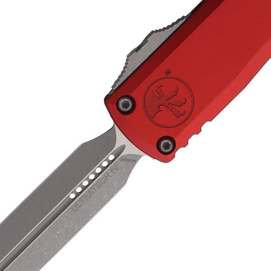 Microtech Ultratech Auto OTF Knife Gen IV DE 3.5in Blade M390 Red Aluminum Handle For EDC Enthusiasts by Microtech