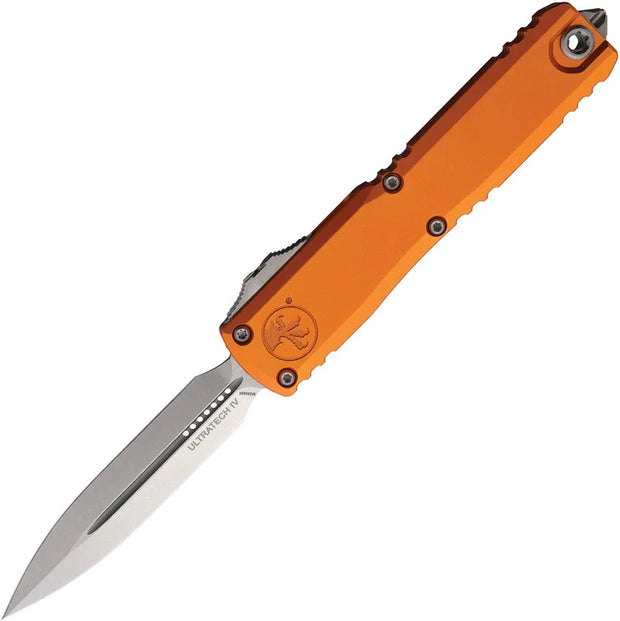 Microtech Ultratech Auto Gen IV DE OTF Knife Elite For Enthusiasts Orange Aluminum Handle 3.5in Blade by Microtech