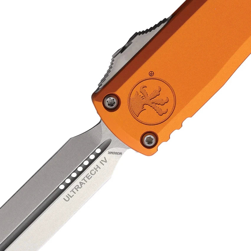 Microtech Ultratech Auto Gen IV DE OTF Knife Elite For Enthusiasts Orange Aluminum Handle 3.5in Blade by Microtech