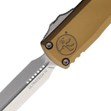 Microtech Ultratech Gen IV OTF Knife Automatic Opening 3 Point 5 Inch Dagger Blade M390 Tan Aluminum Handle For EDC by Microtech