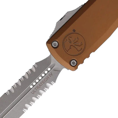 Microtech Ultratech Auto OTF Knife Gen IV DE 11224 11APBN Apocalyptic Finish Partial Serrated Brown Aluminum EDC by Microtech