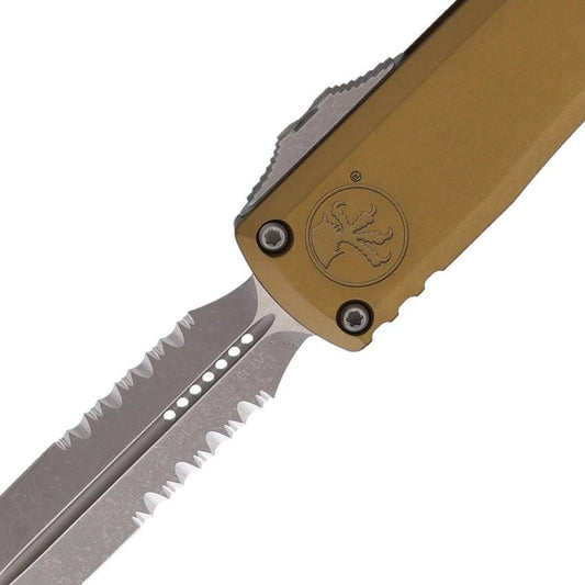 Microtech Ultratech Auto OTF Gen IV D E Knife Partially Serrated Apocalyptic Finish M390 Blade For Tactical Enthusiasts by Microtech