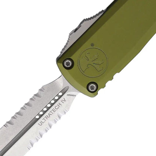 Microtech Ultratech Gen IV OTF Knife Automatic Opening 5in Closed OD Green Handle M390 Blade for EDC Enthusiasts by Microtech