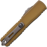 Microtech Ultratech Auto OTF Knife Gen IV D E 11224 12APTA Serrated M390 Tan Aluminum For Tactical Enthusiasts by Microtech