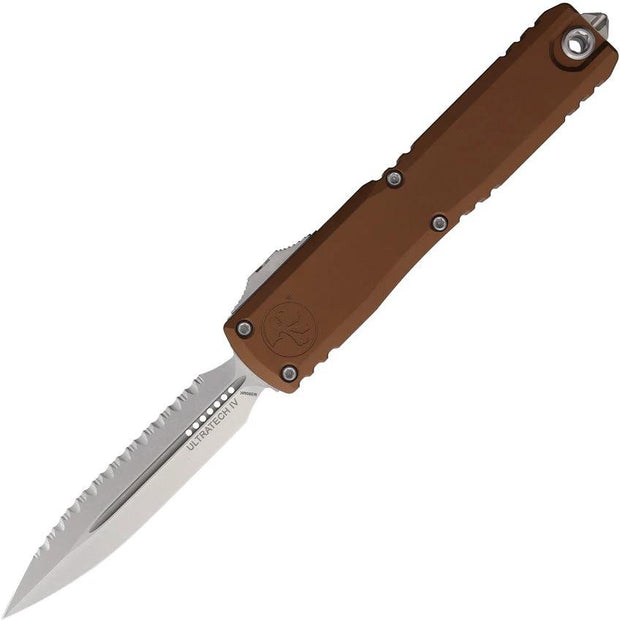 Microtech Ultratech Gen IV Auto OTF Knife For Tactical EDC Enthusiasts 3.5in Serrated M390 Stonewash Blade by Microtech