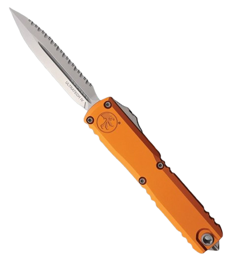 Microtech Ultratech Auto Gen IV OTF Orange Handle 3.5 Inch M390MK Stainless Dagger Blade For Collectors by Microtech