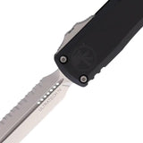 Microtech Ultratech Auto OTF Gen IV DE Knife With M390 Double Edge Dagger Blade Black Aluminum Handle Glass Breaker For EDC Enthusiasts by Microtech