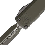 Microtech Auto Ultratech Gen IV OTF Knife Moss Green Cerakote, M390 Blade, Glass Breaker, EDC Tactical by Microtech