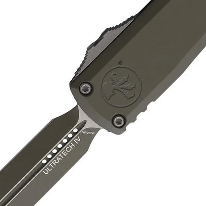 Microtech Auto Ultratech Gen IV OTF Knife Moss Green Cerakote, M390 Blade, Glass Breaker, EDC Tactical by Microtech