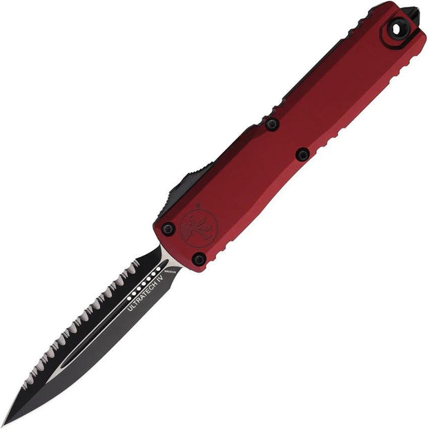 Microtech Ultratech Auto Gen IV OTF Knife Automatic Opening 3.5In Blade Merlot Aluminum Handle Glass Breaker Collector by Microtech