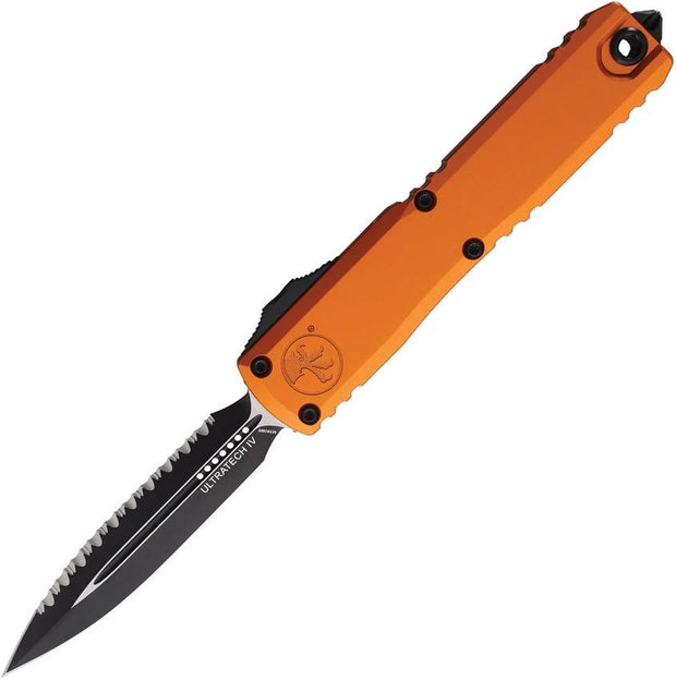 Microtech Ultratech Auto OTF Knife Gen IV D E With Orange Aluminum Handle M390MK Blade For EDC Fans by Microtech