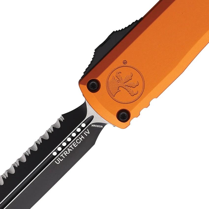 Microtech Ultratech Auto OTF Knife Gen IV D E With Orange Aluminum Handle M390MK Blade For EDC Fans by Microtech