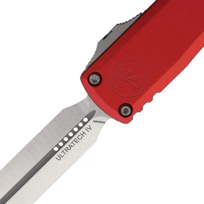 Microtech Ultratech Auto Gen IV Dagger Edge OTF Knife Red Aluminum Handle 3.5 Inch M390 Blade For Tactical EDC by Microtech