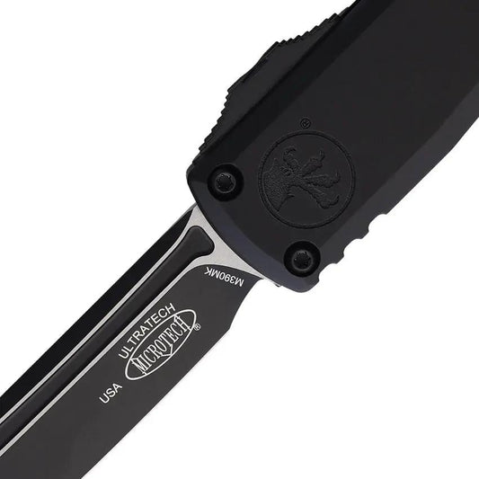 Microtech Ultratech Auto OTF Knife Gen III ZBP Two Tone M390 For Collectors Premium EDC Black Aluminum Glass Breaker by Microtech