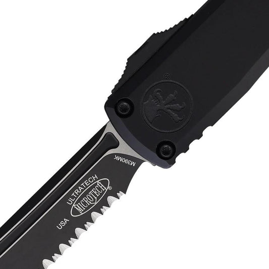 Microtech Ultratech Auto OTF Knife Gen III ZBP Two Tone Serrated M390MK Glass Breaker For Tactical Enthusiasts by Microtech